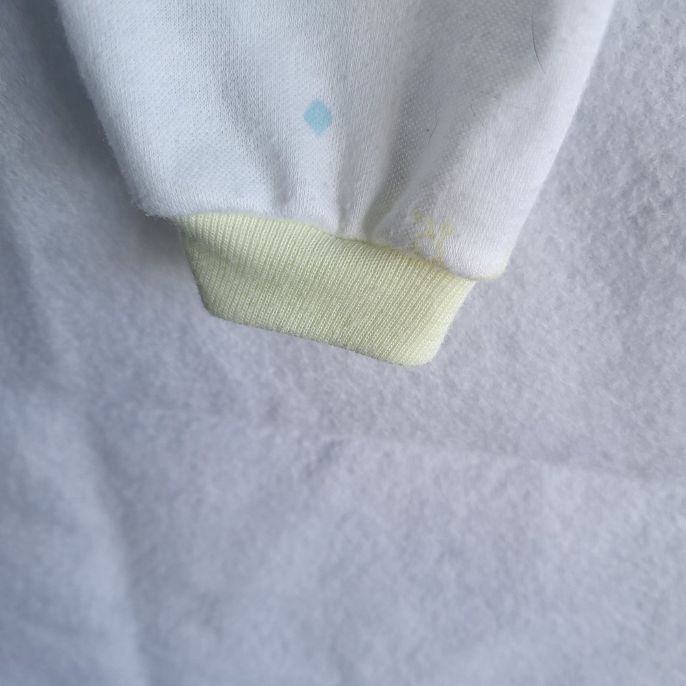vintage sasson baby romper sleeper play outfit white yellow neutrals‎ medium - Picture 8 of 9